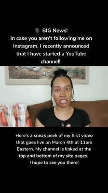 🗣 BIG News!
In case you aren't following me on Instagram, I recently announced that I have started a YouTube channel!  Here's a sneak peek of my first video that goes live on March 4th at 11am Eastern. My channel is linked at the top and bottom of my site pages. 
I hope to see you there!